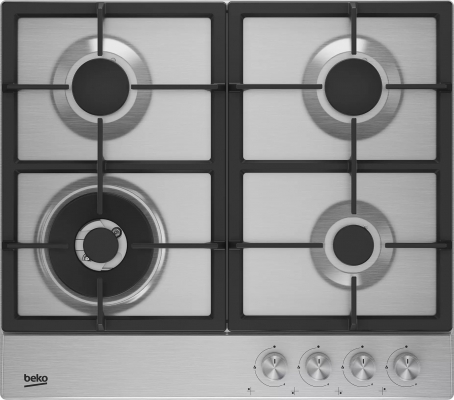 PLAQUE BEKO 4 FEUX INOX FONTE WOK-HIAW64225SX